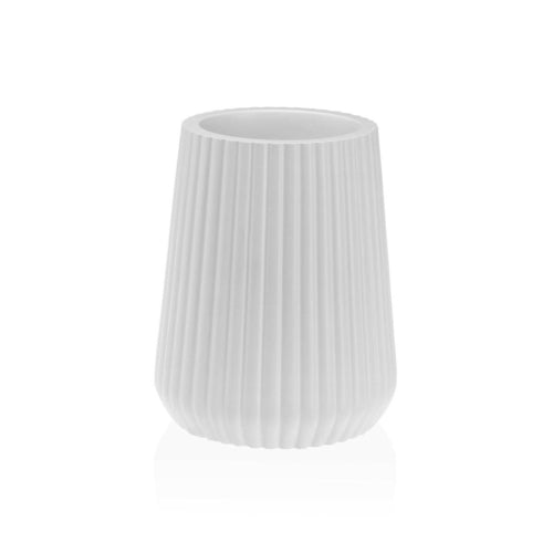 Toothbrush Holder Versa Kim White Resin (8,5 x 16,5 x 8,5 cm)